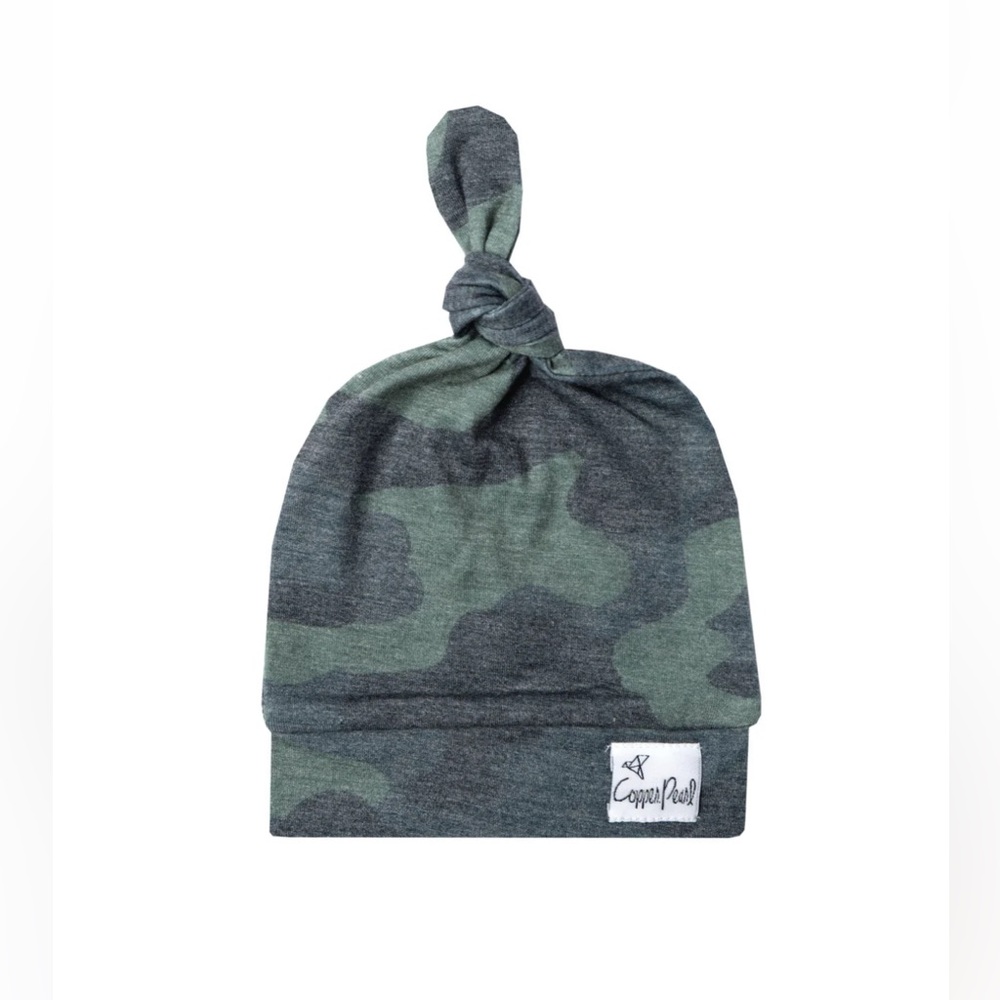 Copper Pearl top knot hat